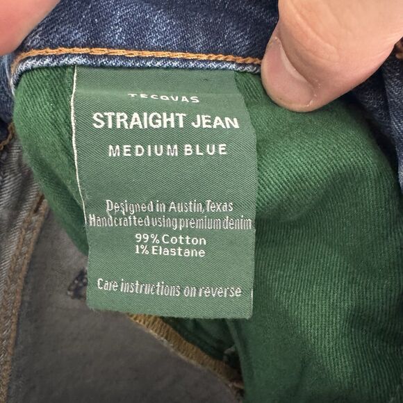 Tecovas Jeans Mens 40x31 Medium Blue Straight Ranch Western Cowboy Rodeo - Picture 10 of 11